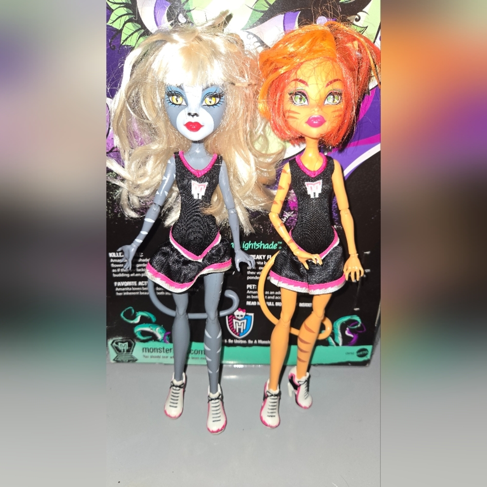 Monster High Dolls with Black and Pink Outfits